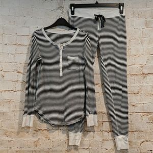 GAP Black and White Striped Pajamas